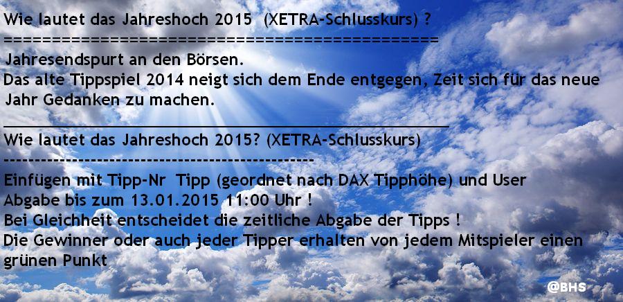 Wie lautet das Jahreshoch 2015 (XETRA-Schlusskurs) 774556