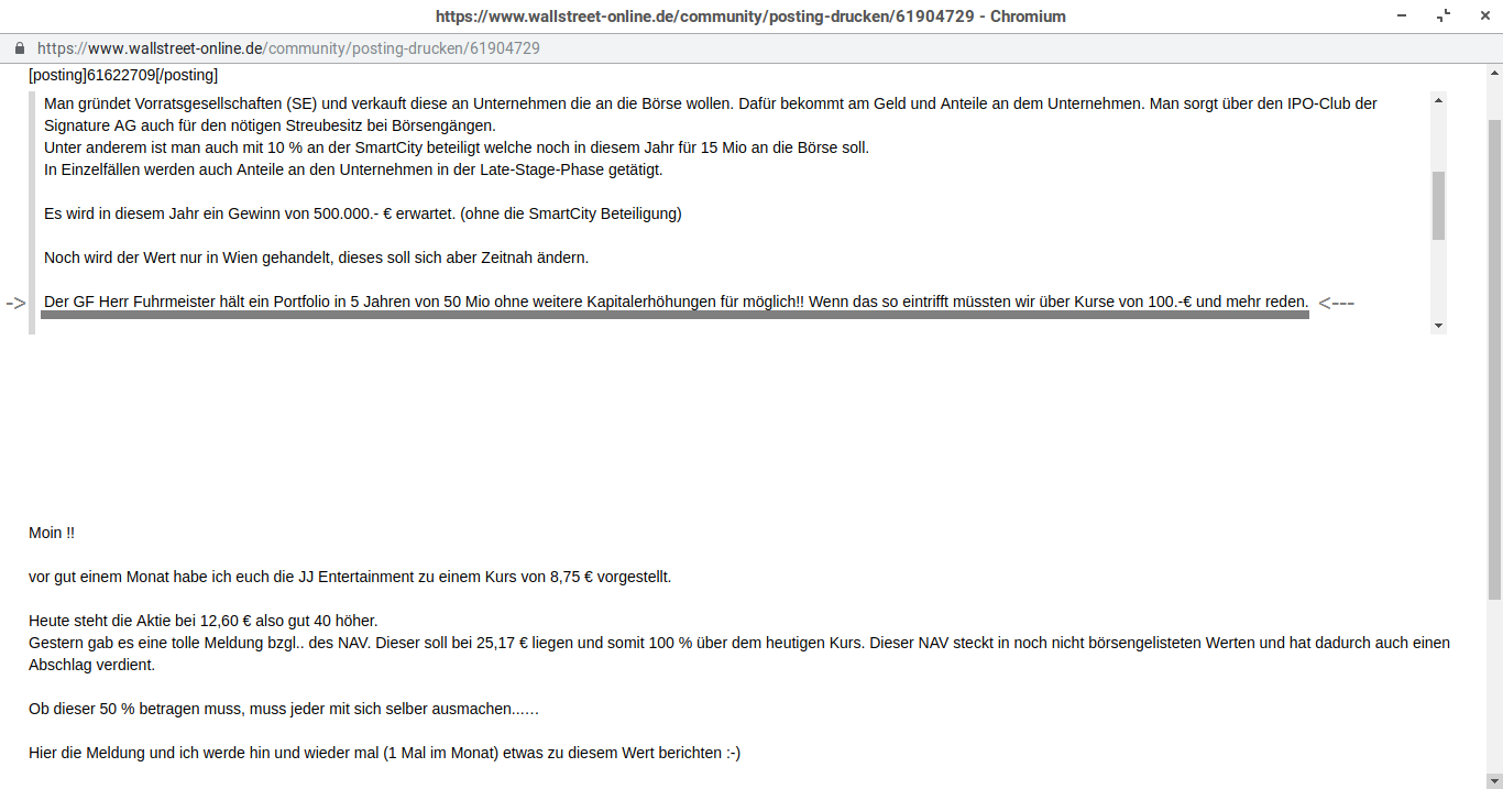 JJ Entertainment ein Verdoppler? NAV 25,17 Euro 1146226