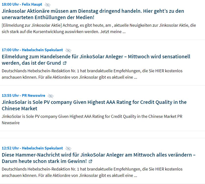 Jinko Solar vor einer Neubewertung ? 1217007