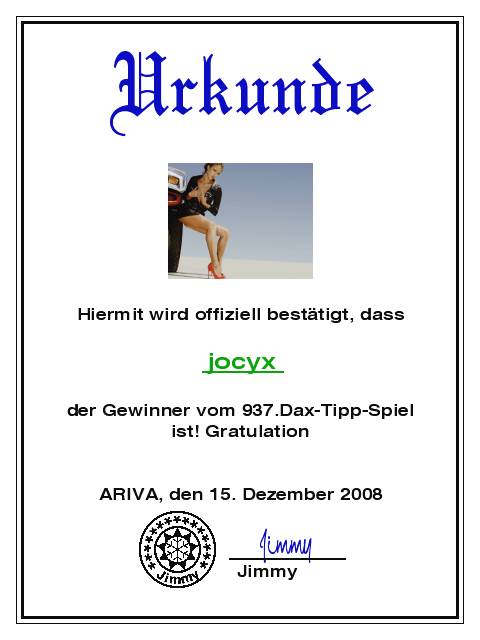 939.DAX Tipp-Spiel *Mittwoch* 17.12.08, 17.45 Uhr 205752