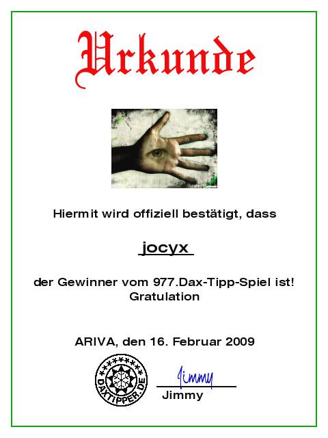 979.DAX Tipp-Spiel Mittwoch,18.02.09.17.45 Uhr 216805