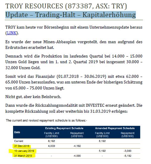 Troy Res- Top Goldproduzent Profit A$16.7 Million 1088325