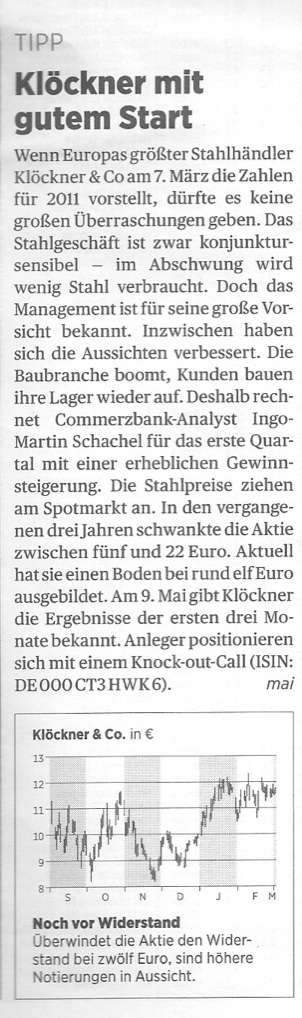Gedanken zur Klöckner-Aktie 490548