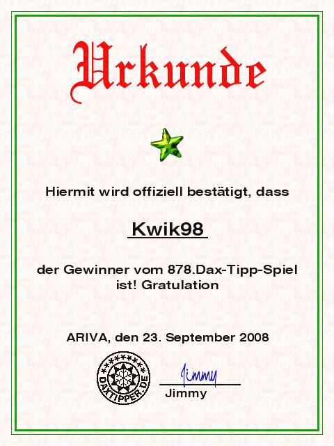 879.DAX Tipp-Spiel *Mittwoch* 24.09.08, 17.45 Uhr 188202