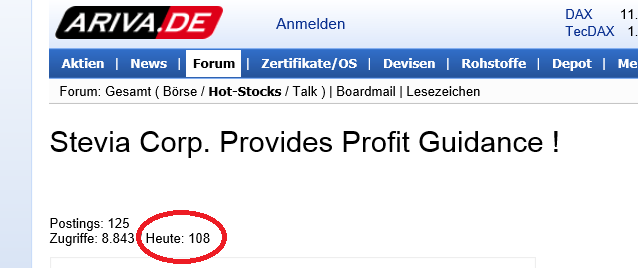 Stevia Corp. Provides Profit Guidance ! 830393