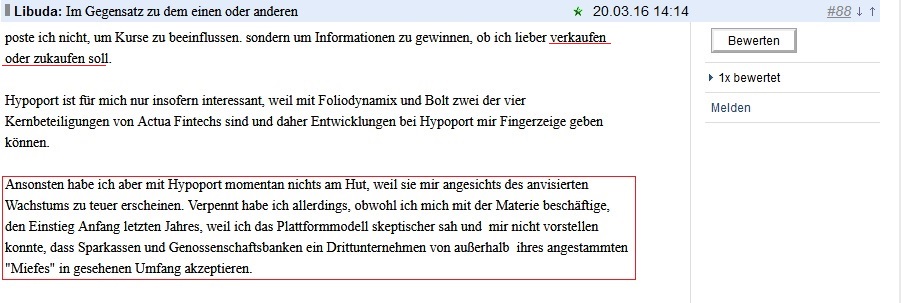 Hypoport AG (WKN: 549336) An diesem Port anlegen? 1180511