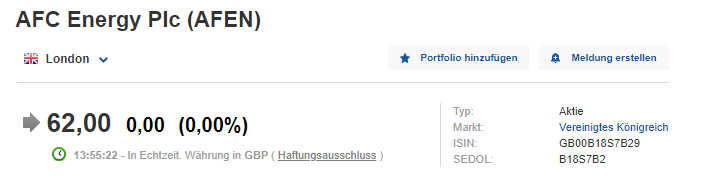 AFC Energy Aktie mit viel Potential 1229504