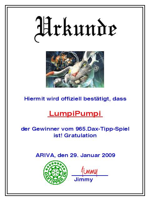 966.DAX Tipp-Spiel,Freitag,30.01.09, 17.45 Uhr 213390