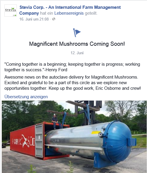 Stevia Corp. Provides Profit Guidance ! 834610