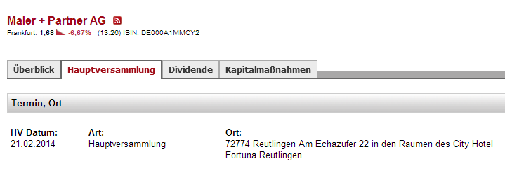 Maier und Partner AG WKN A1MMCY die 1000% Rallye? 697011