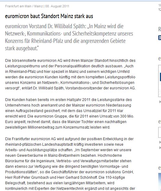 Euromicron, langfristig aufwärts 715201