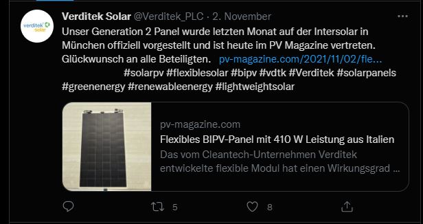 Verditek PLC: Marktlösung für den Klimawandel 1289851