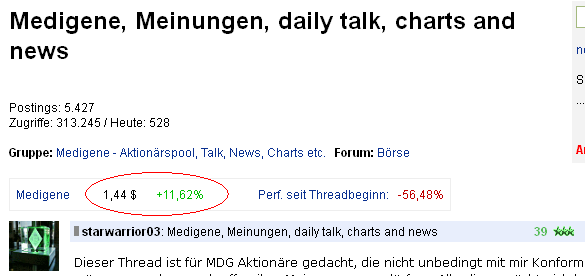 Medigene - Sachliche und fachliche Beiträge 519901