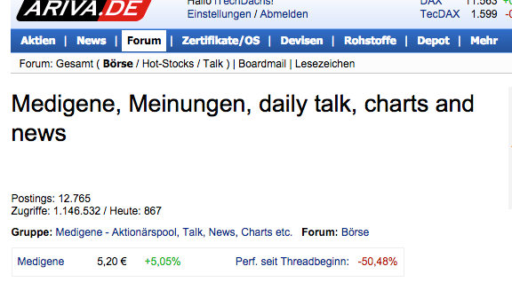 Medigene - Sachliche und fachliche Beiträge 806312