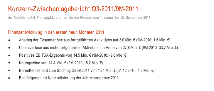 Medigene - Sachliche und fachliche Beiträge 784110