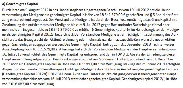 Medigene - Sachliche und fachliche Beiträge 708907
