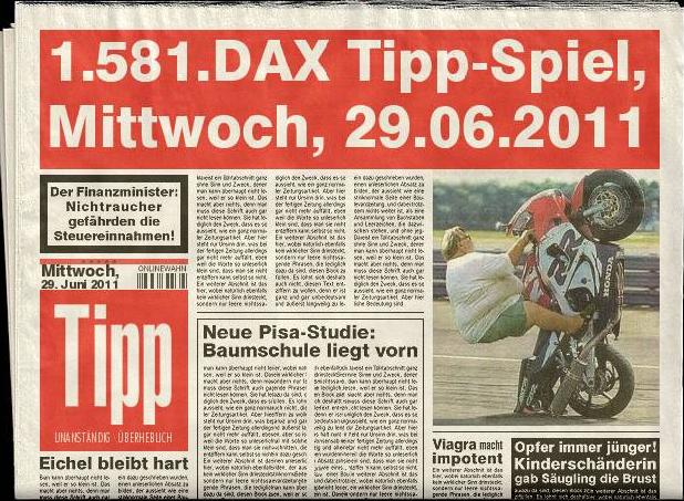 1.581.DAX Tipp-Spiel, Mittwoch, 29.06.2011 415672