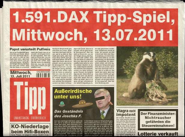 1.591.DAX Tipp-Spiel, Mittwoch, 13.07.2011 419614