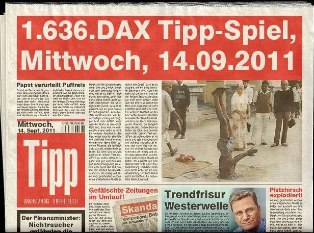 1.635.DAX Tipp-Spiel, Dienstag, 13.09.2011 438650