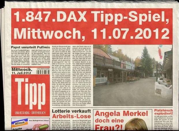 1.847.DAX Tipp-Spiel, Mittwoch, 11.07.2012 521029