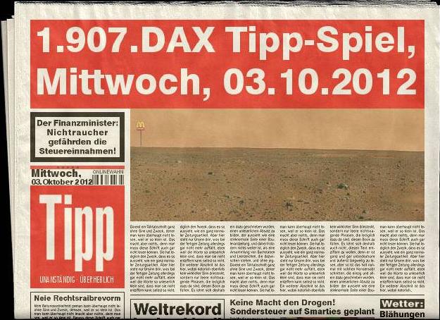 1.907.DAX Tipp-Spiel, Mittwoch, 03.10.2012 541199