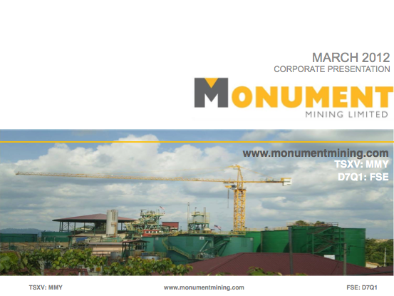 Monument Mining LTD. A0MSJF 490810