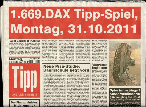 1.668.DAX Tipp-Spiel, Freitag, 28.10.2011 452117