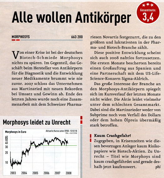 Morphosys: Substanz beginnt sich durchzusetzen 156221