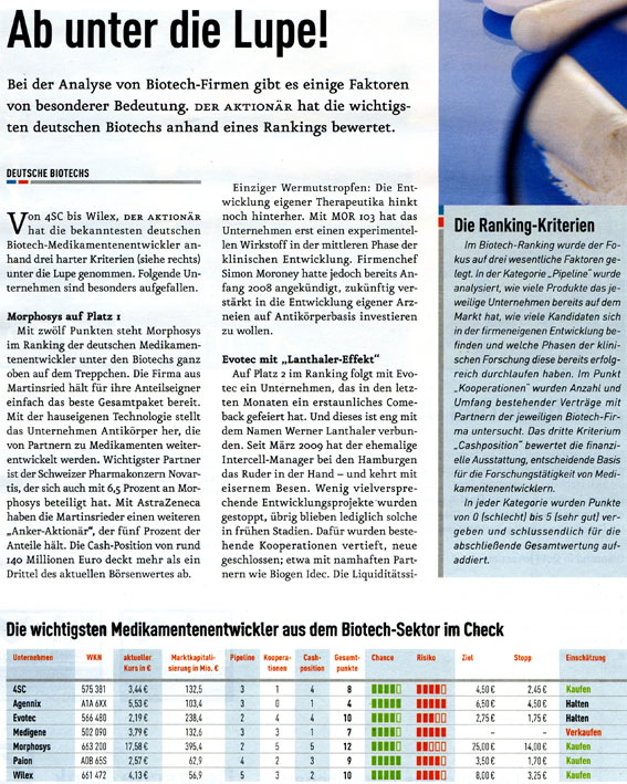 Morphosys: Sichere Gewinne und Milliardenpotential 286168