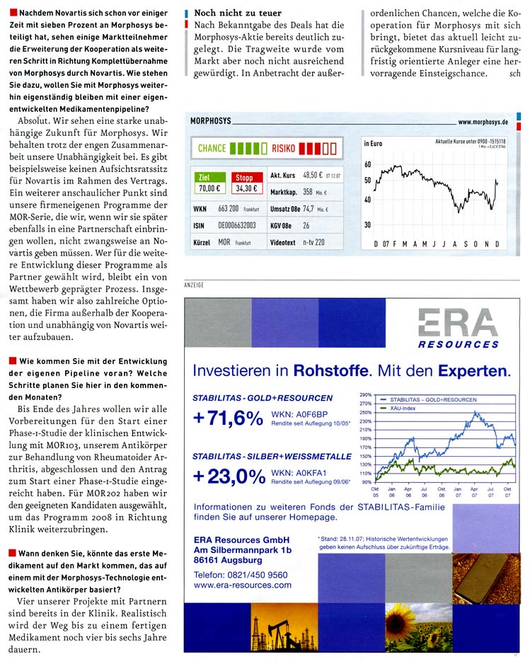 Morphosys: Substanz beginnt sich durchzusetzen 136206