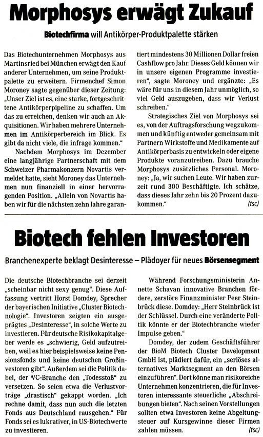 Morphosys: Substanz beginnt sich durchzusetzen 142764