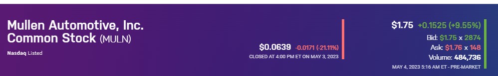 Mullen Automotive Inc. 1370796