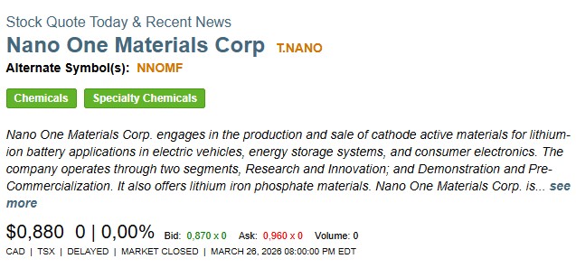 Nano One - Lithium läuft, die auch bald? 1513927