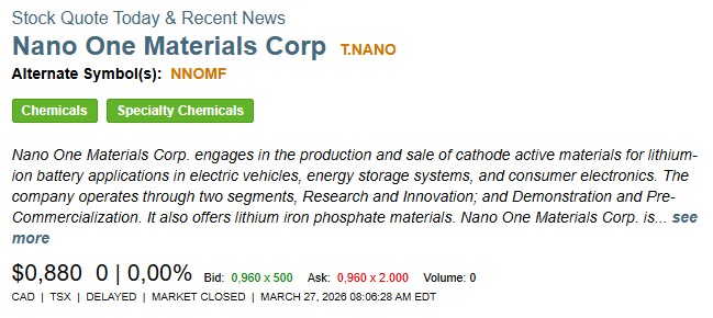 Nano One - Lithium läuft, die auch bald? 1513928
