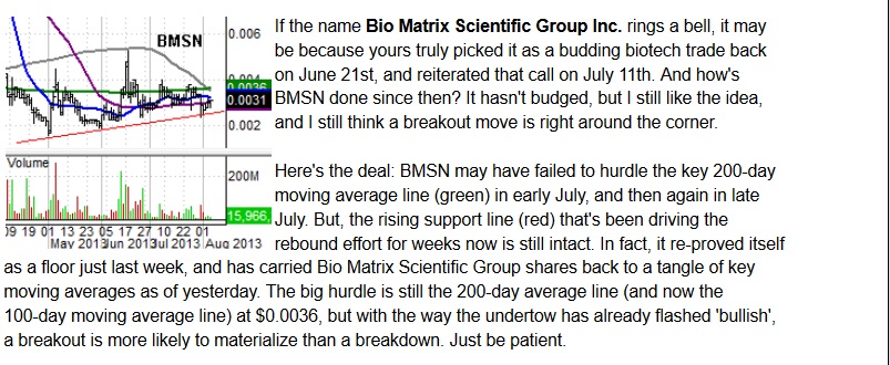 BMSN - Bio-Matrix Scientific - Drug-Stocks Boom $ 631185