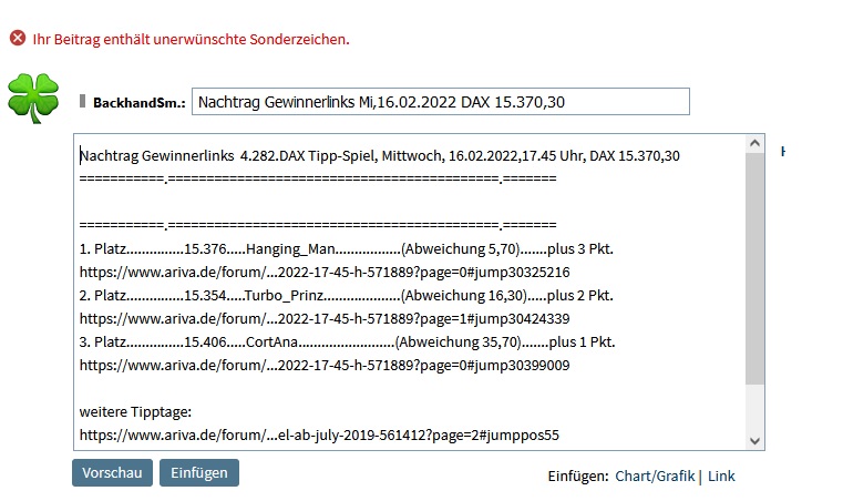 4.285.DAX Tipp-Spiel, Montag, 21.02.2022,17.45 H 1300221