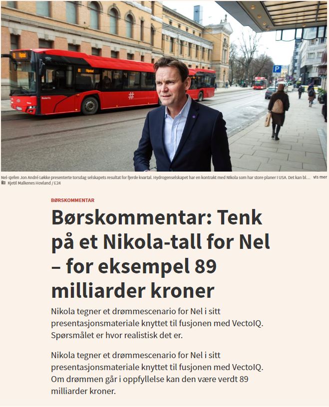 Wasserstoff, Nel, Nikola Motors und H2-Nachrichten 1164235