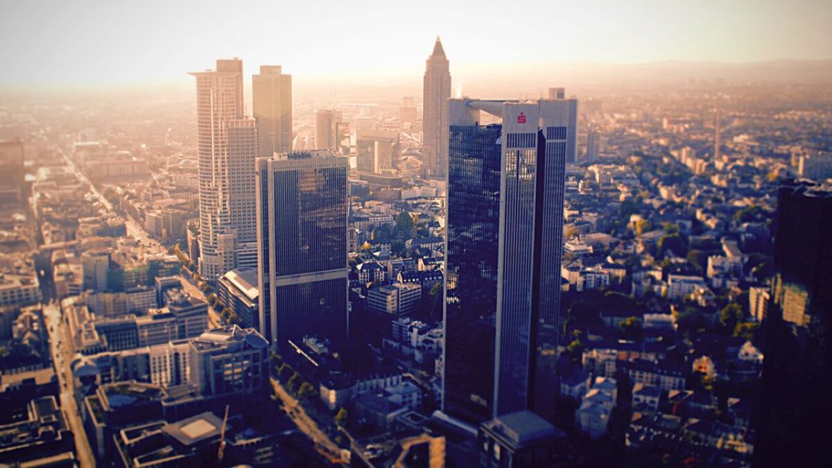 Das Bankenviertel in Frankfurt. Die Mainmetropole ist der wichtigste deutsche Finanzplatz.