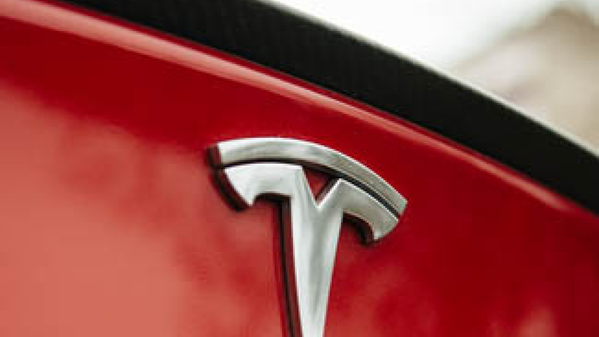 Tesla-Logo am Fahrzeug