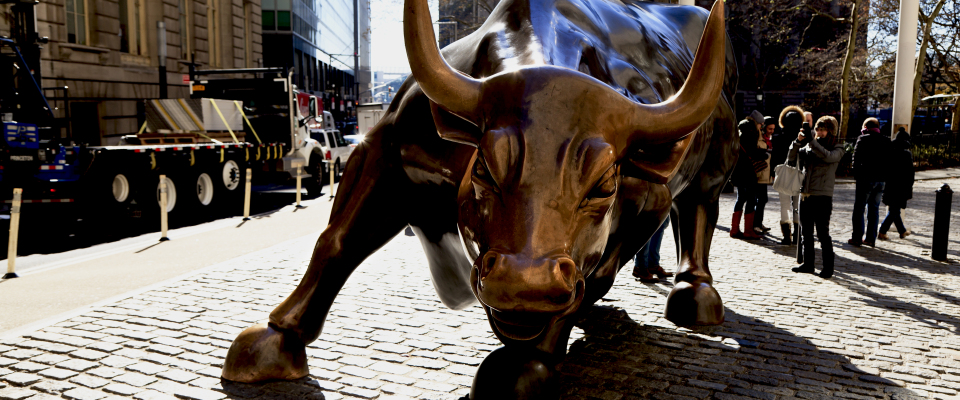 Der Bronze-Bulle an der Wall Street.