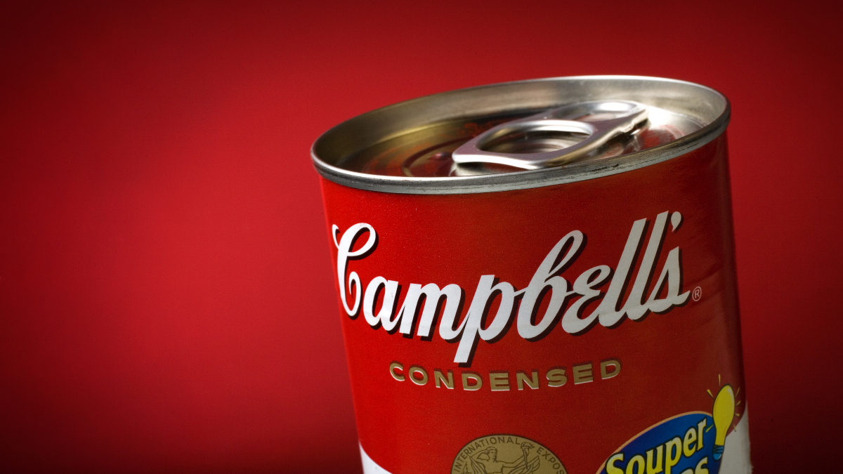 Eine Dose von Campbell's Soup Company. 