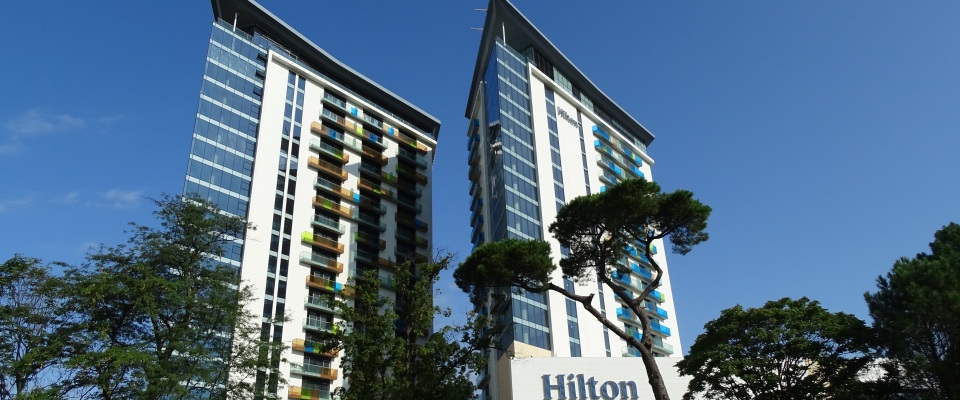 Das Hilton-Hotel in Batumi am Schwarzen Meer.