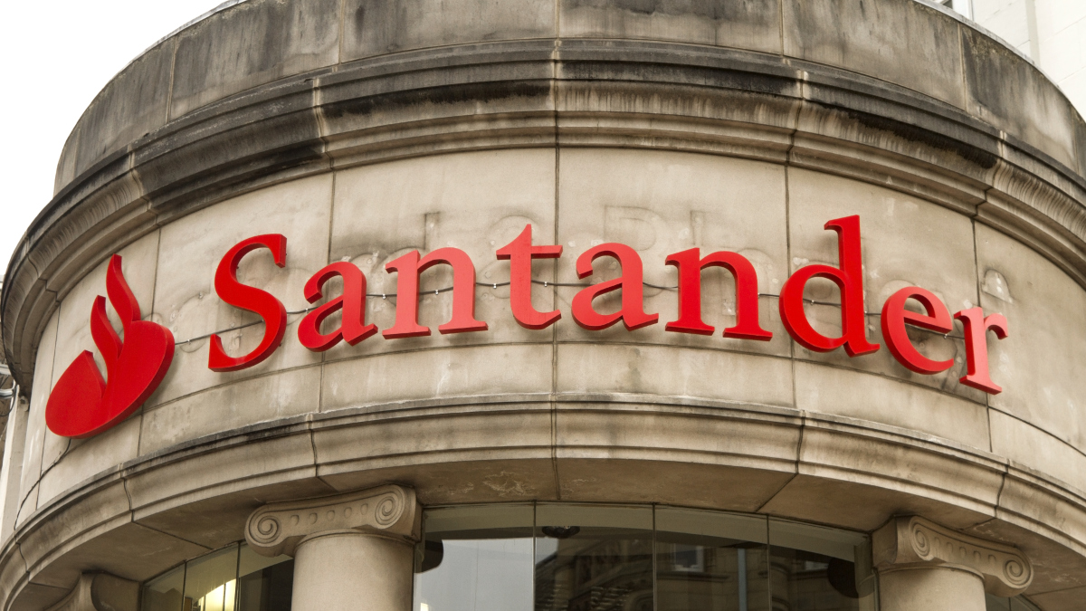 Das Logo der Santander Bank.