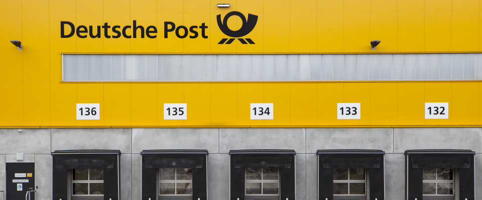 Ein Verteilzentrum der Deutschen Post in Frankfurt.