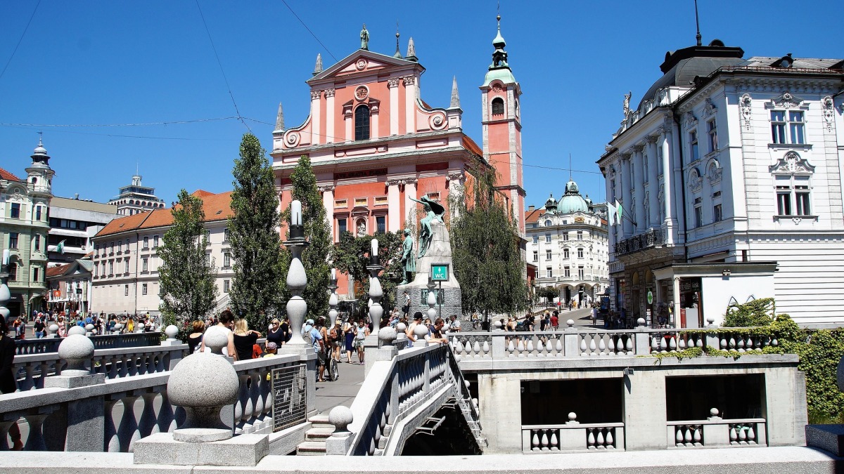 Die Altstadt von Ljubljana, der Hauptstadt Sloweniens.
