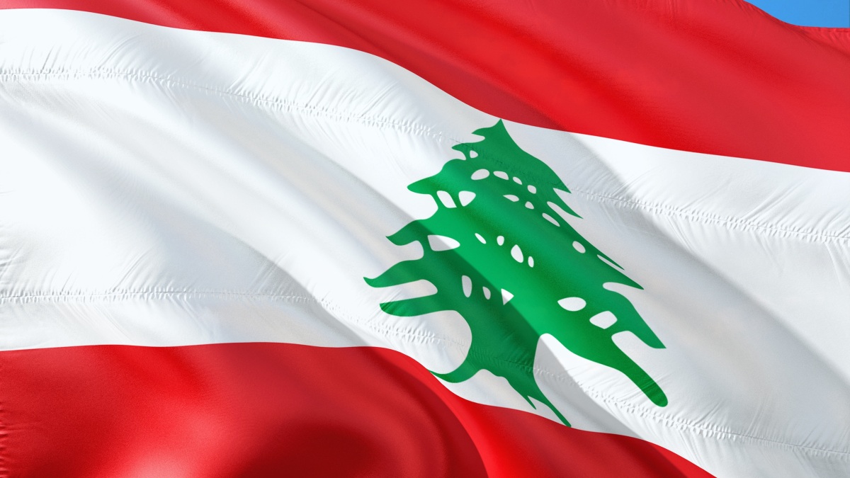 Die Flagge des Libanon.