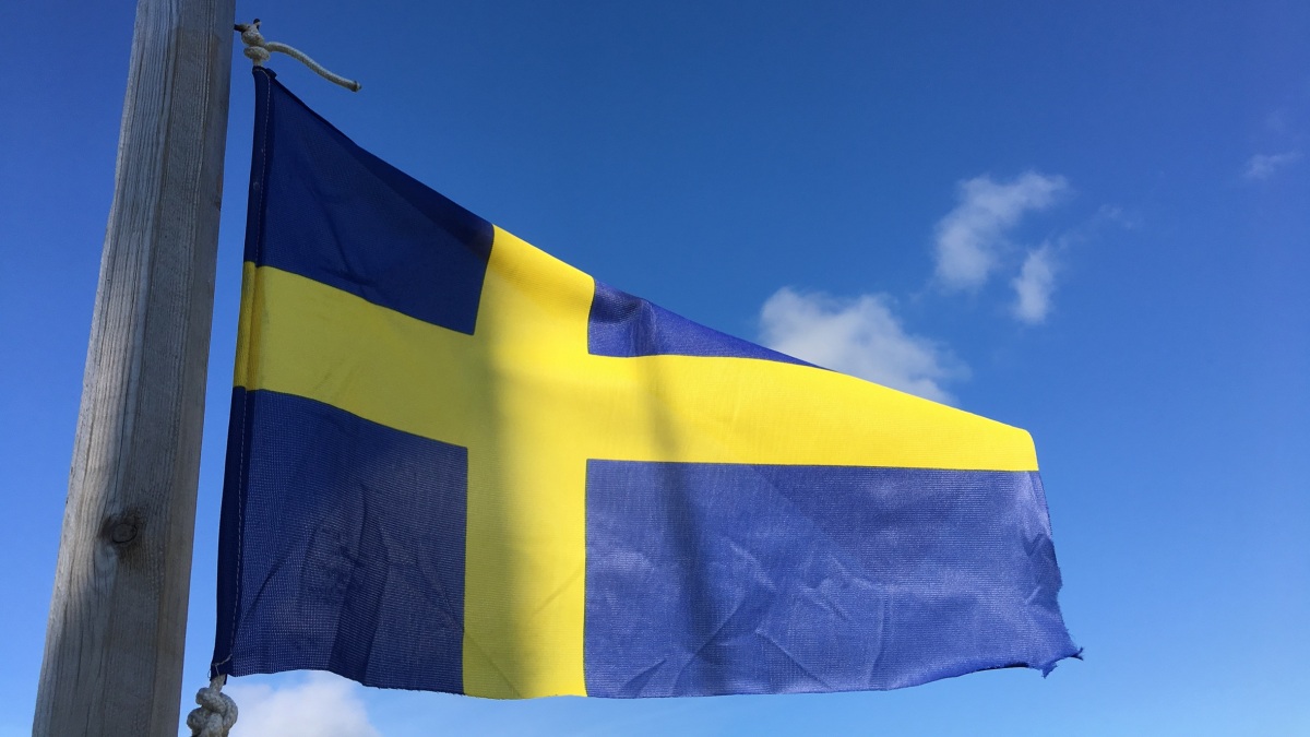 Die Flagge Schwedens.