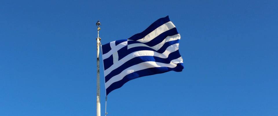 Die Flagge von Griechenland.