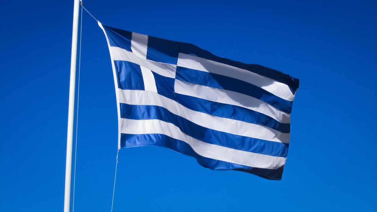 Die griechische Flagge.