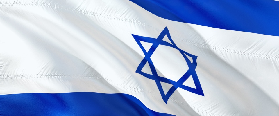 Die israelische Flagge.